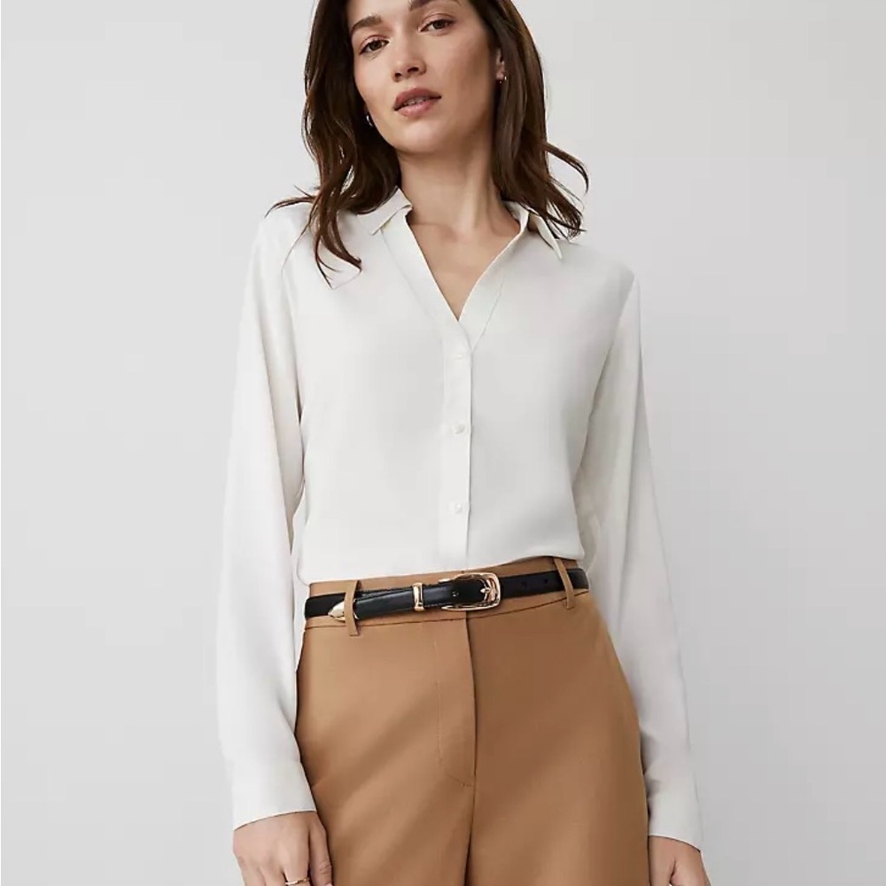 Ann Taylor Satin Essential Shirt